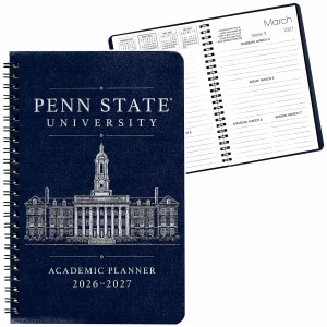navy Penn State University Academic Planner 2026-2027